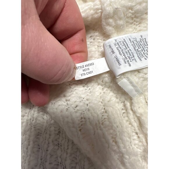 J Crew Womens Ivory Wool Alpaca Blend Chunky Knit Cowl Neck Sweater Size L - Picture 10 of 11